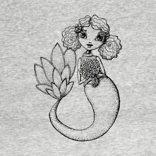 Mermaid Sketches Series: Flower Mermaid T-Shirt